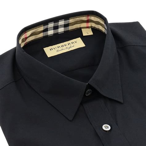 burberry solid black mens shirt|authentic burberry shirt.